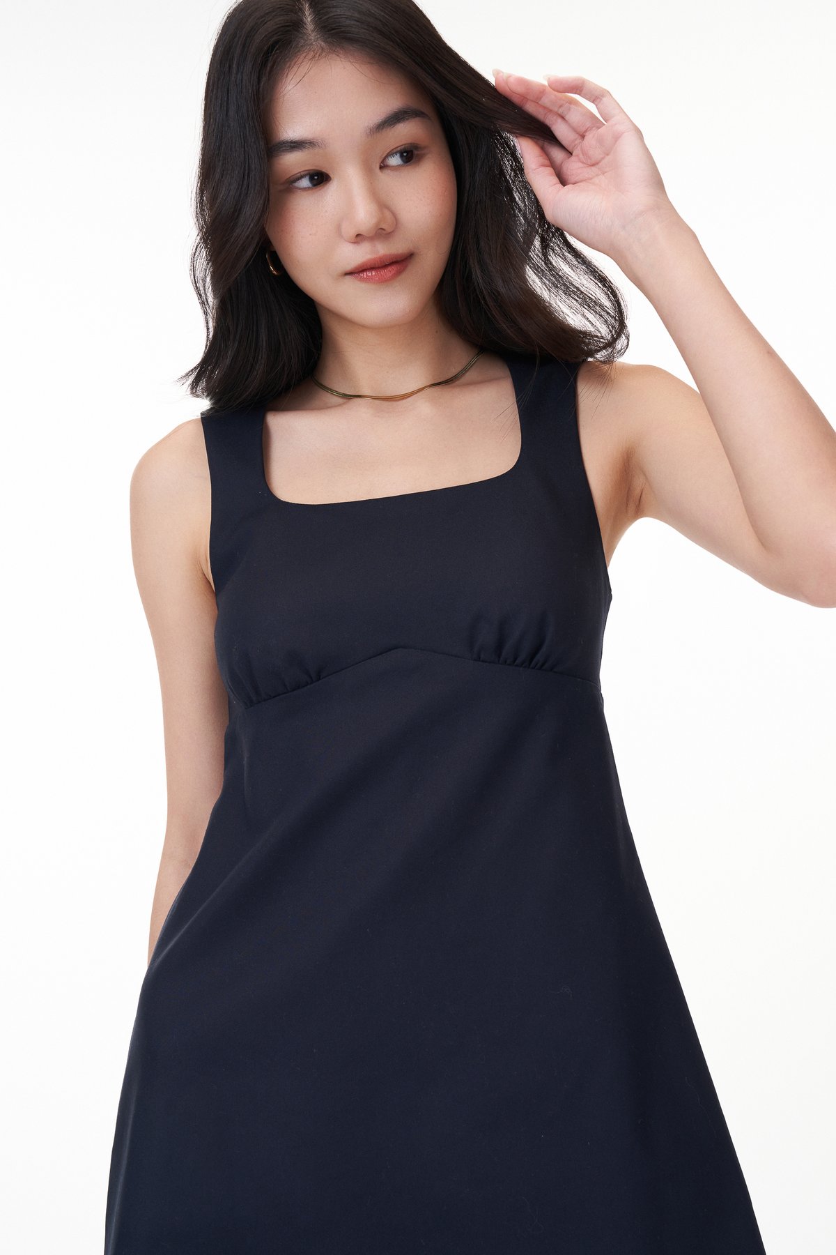 Merris Padded Dress Romper in Navy