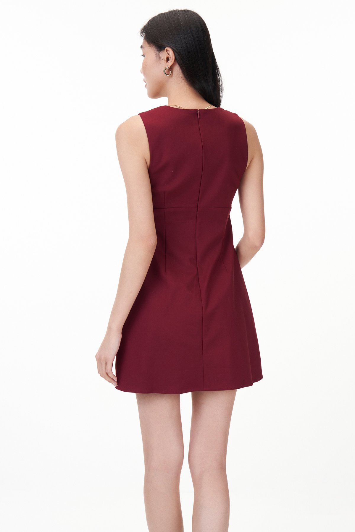Merries Padded Dress Romper in Wine