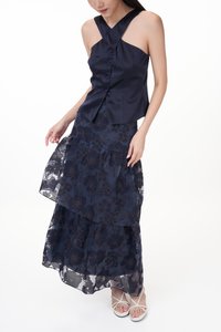 Jacques Textured Skirt in Navy