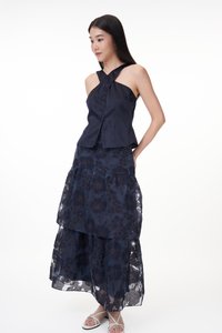 Jacques Textured Skirt in Navy