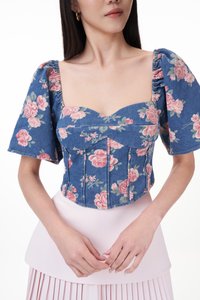 Rosie Padded Bustier Denim Top