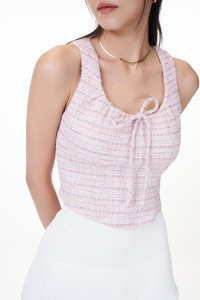 Zoie Padded Tweed Top
