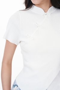Clarice Knit Top in White