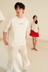 Fa Cai Bao Bao Tee (Unisex) in Heather Grey