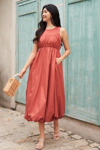 Romie Bubble Dress in Terracotta