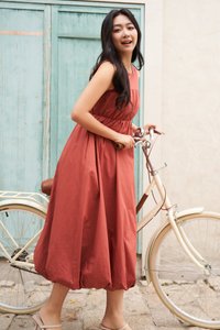 Romie Bubble Dress in Terracotta