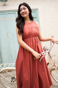 Romie Bubble Dress in Terracotta