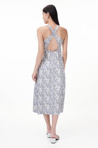 Jardin Jacquard Midi Dress in Off-White