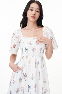 Luela Ruched Embroidered Maxi Dress