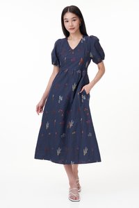 Luela V-Neck Embroidered Maxi Dress