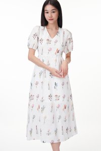 Luela V-Neck Embroidered Maxi Dress
