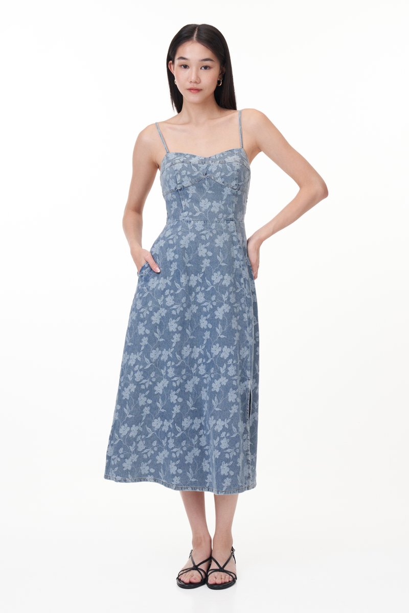 Laila Padded Denim Dress