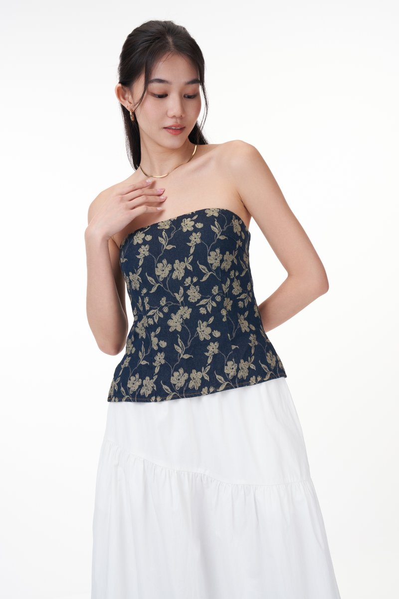 Laila Padded Denim Top