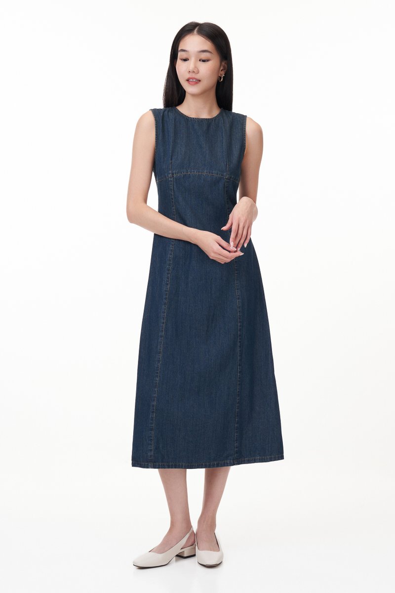 Carline Denim Midi Dress