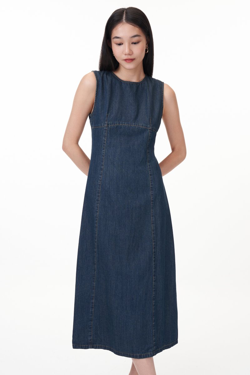Carline Denim Midi Dress