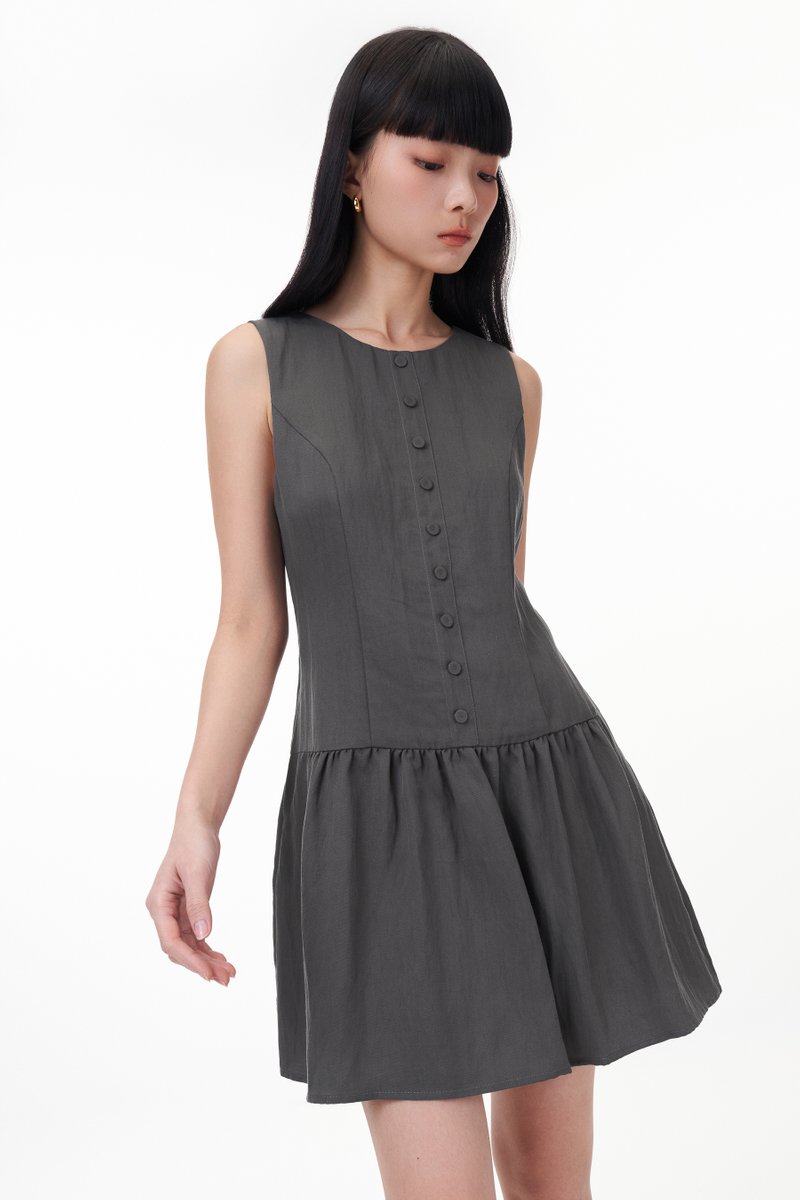 Louis Button Dress Romper