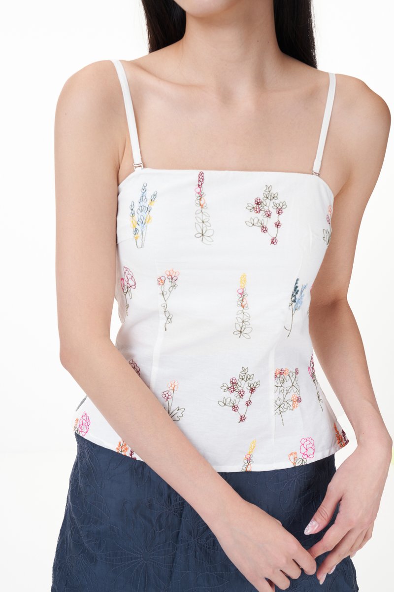 Luela Padded Embroidered Top