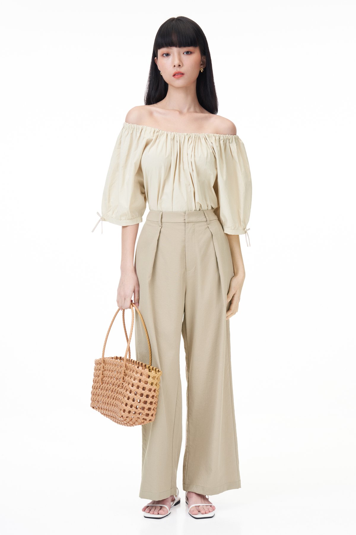 Carlin Cotton Blouse in Moonbeam