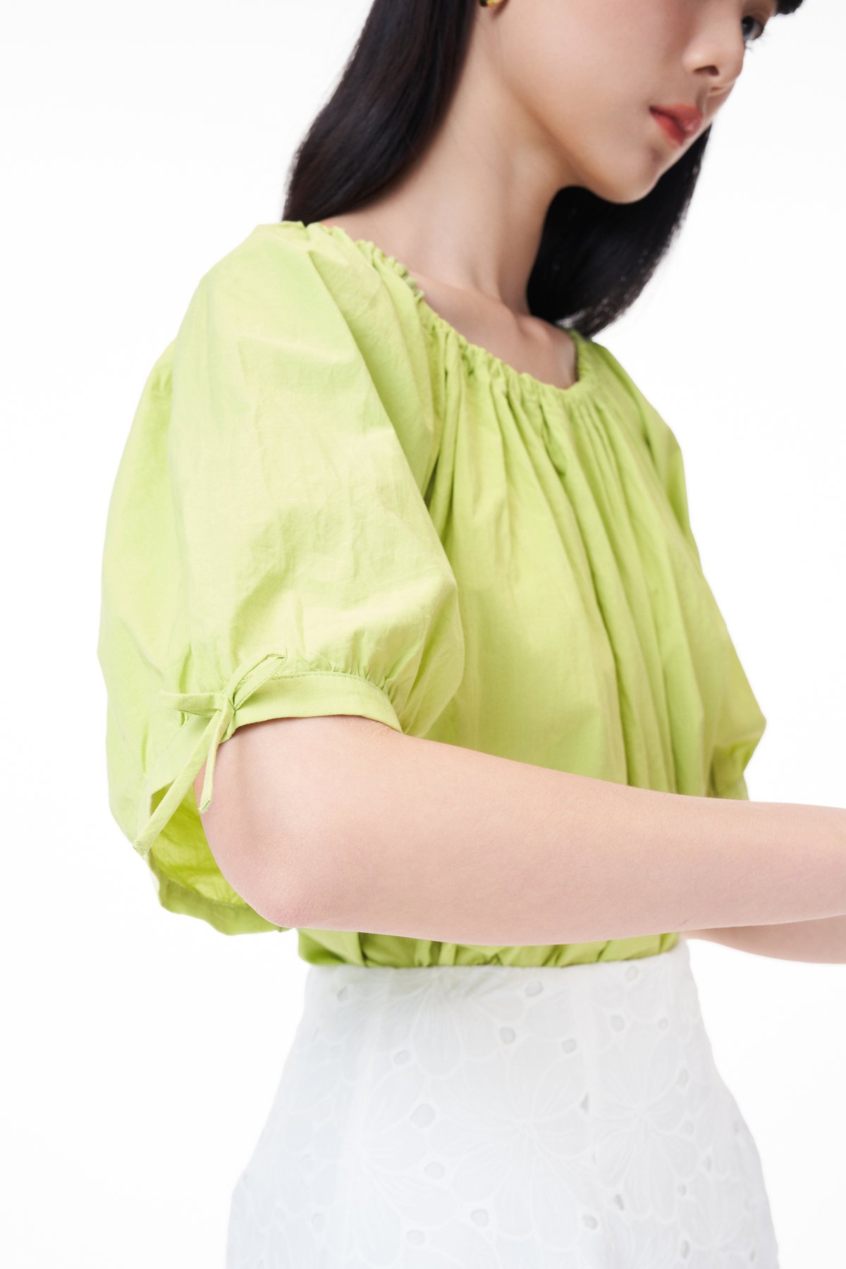 Carlin Cotton Blouse in Pistachio