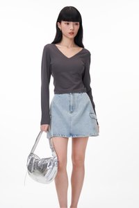 Ammi Padded Two Way Top in Charcoal