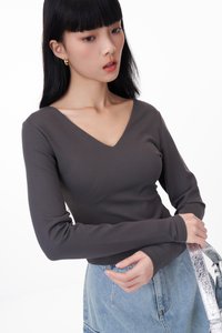 Ammi Padded Two Way Top in Charcoal
