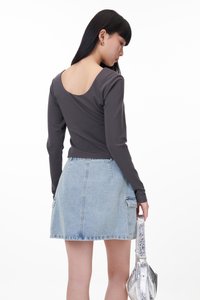 Ammi Padded Two Way Top in Charcoal