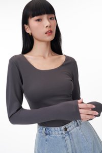 Ammi Padded Two Way Top in Charcoal