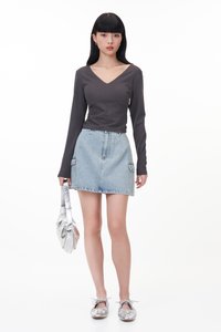 Ammi Padded Two Way Top in Charcoal