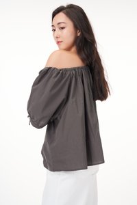 Carlin Cotton Blouse in Charcoal