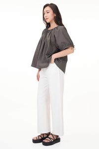 Carlin Cotton Blouse in Charcoal