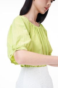 Carlin Cotton Blouse in Pistachio