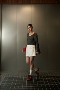 Ammi Padded Two Way Top in Charcoal