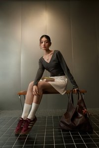 Ammi Padded Two Way Top in Charcoal