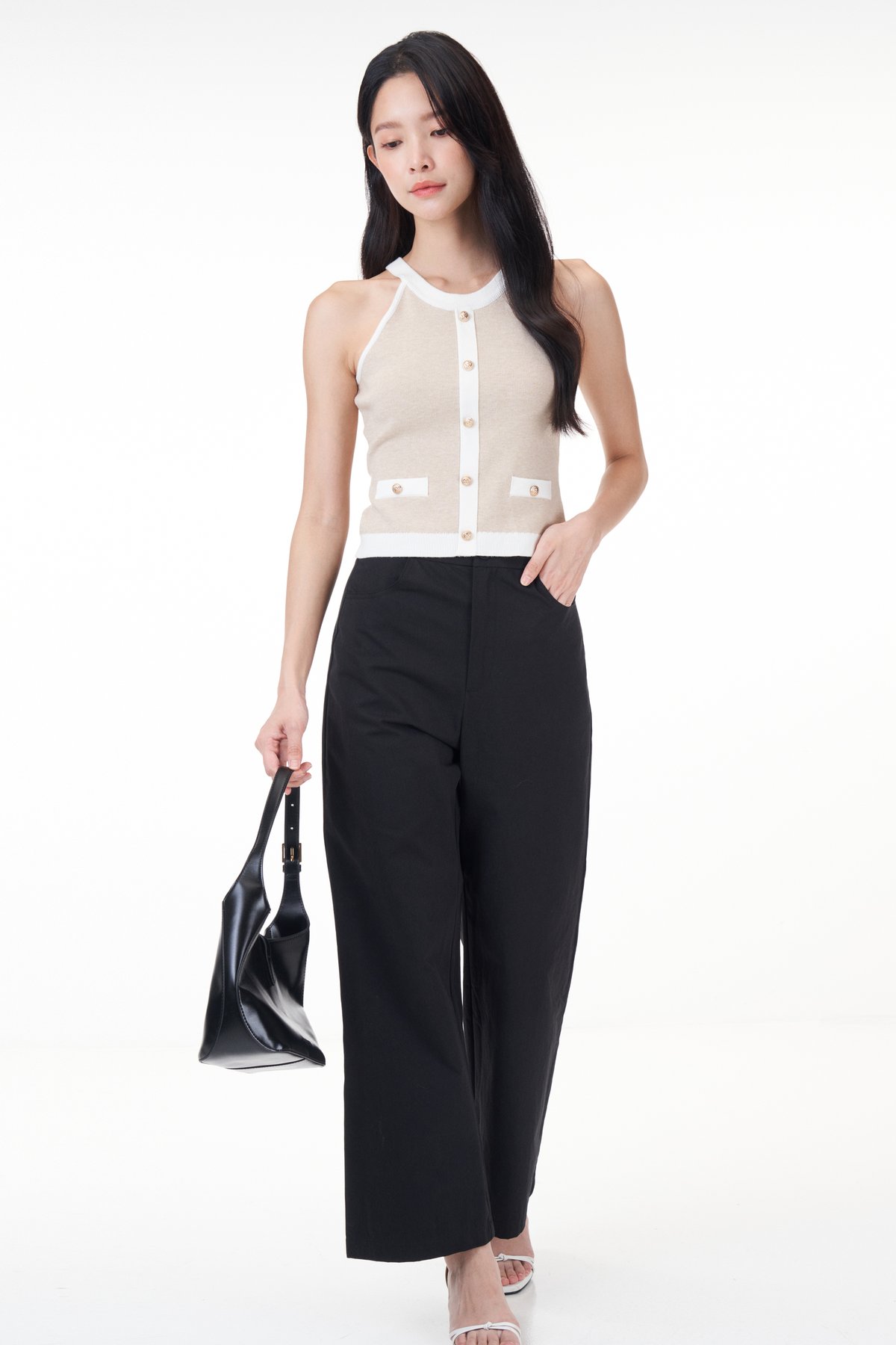 Evah Colourblock Halter Knit Top