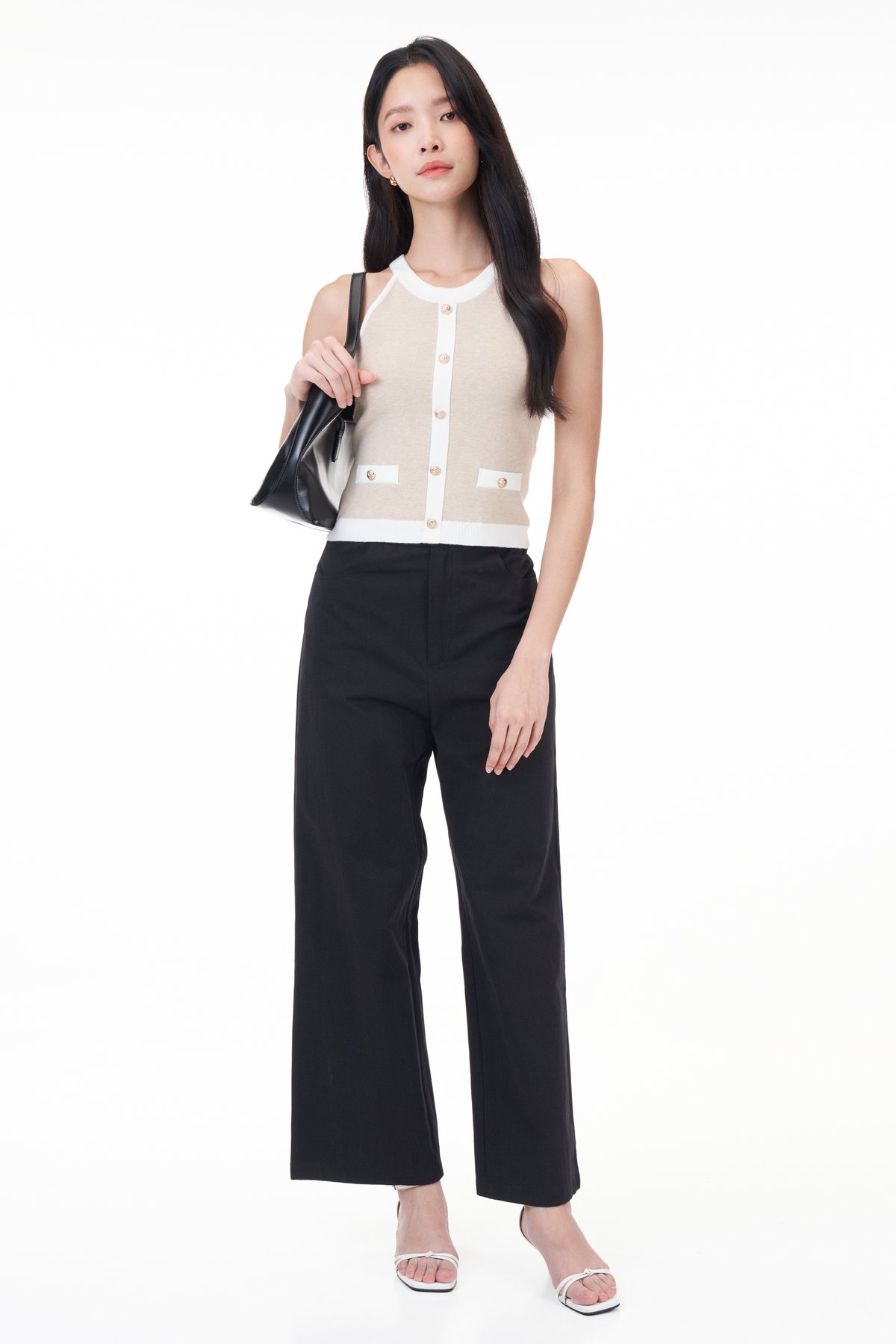 Evah Colourblock Halter Knit Top