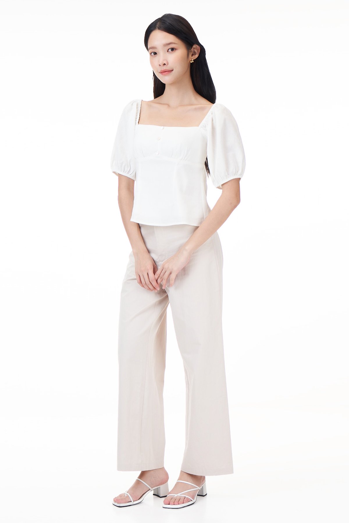 Leah Padded Linen Top