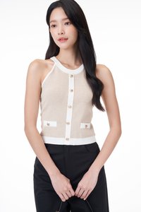 Evah Colourblock Halter Knit Top