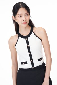 Evah Colourblock Halter Knit Top