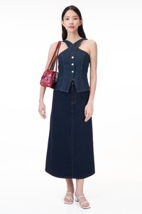 Rey Button Denim Skirt
