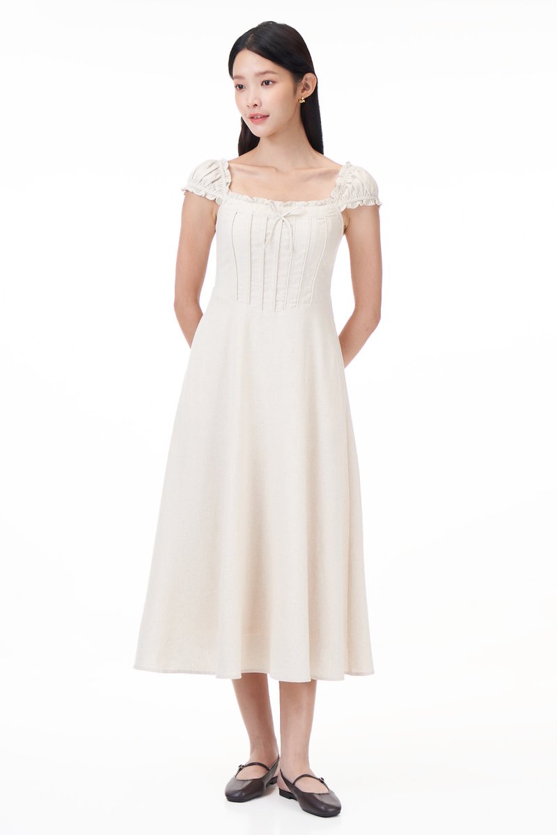 Brielle Padded Corset Linen Dress