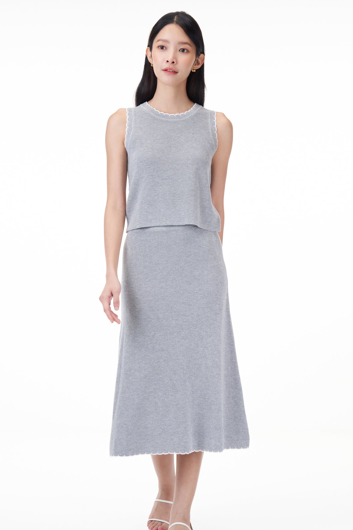 Zoe Scallop Trim Knit Skirt