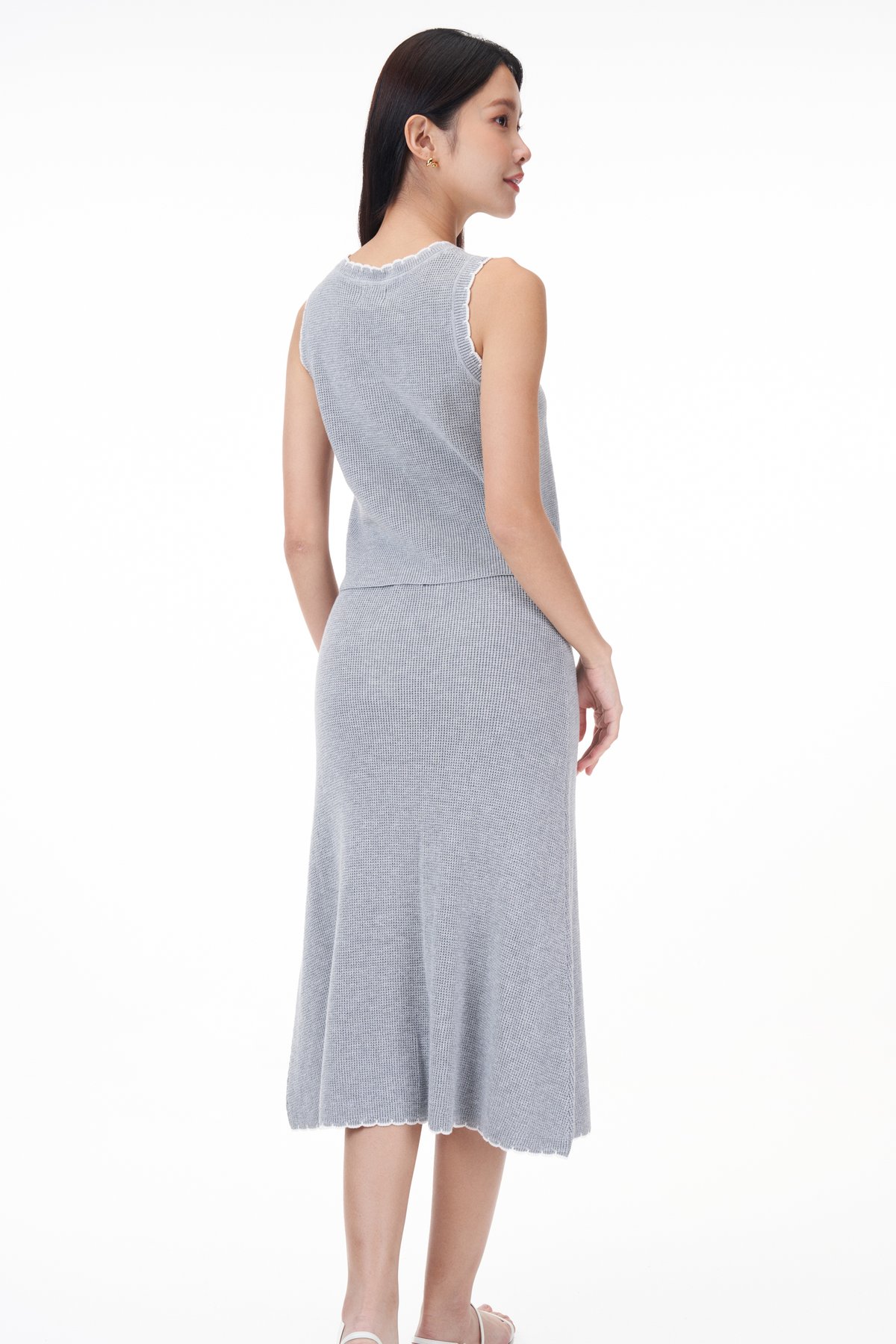 Zoe Scallop Trim Knit Skirt
