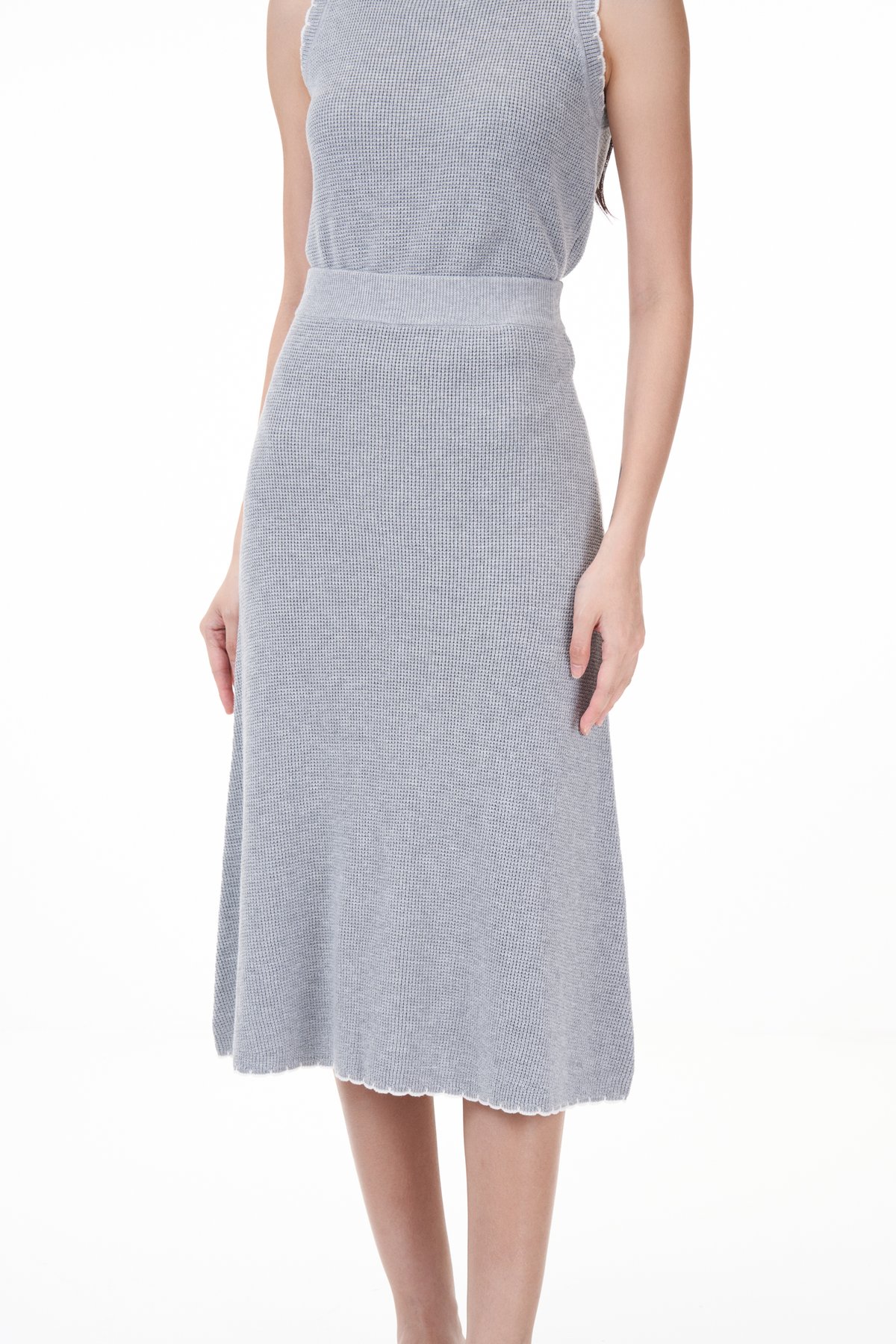 Zoe Scallop Trim Knit Skirt