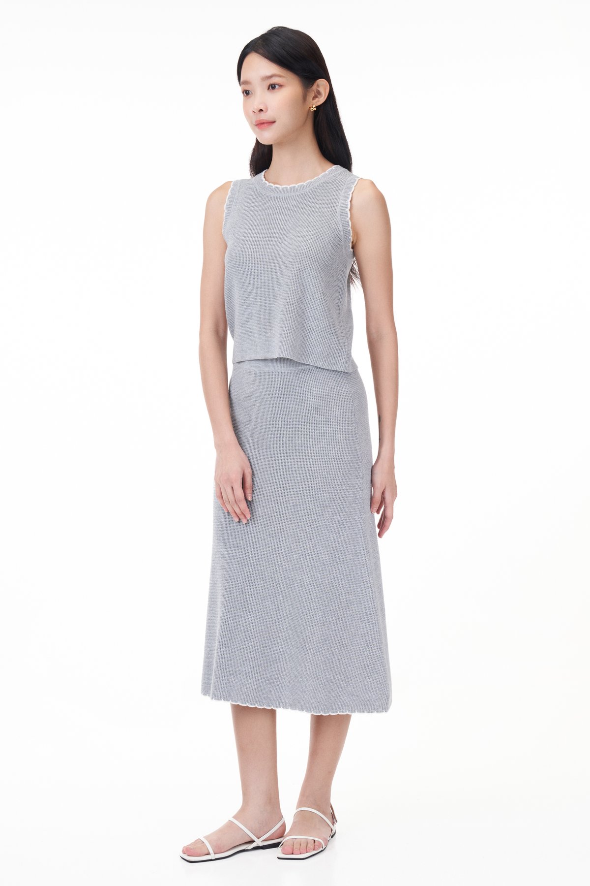 Zoe Scallop Trim Knit Skirt