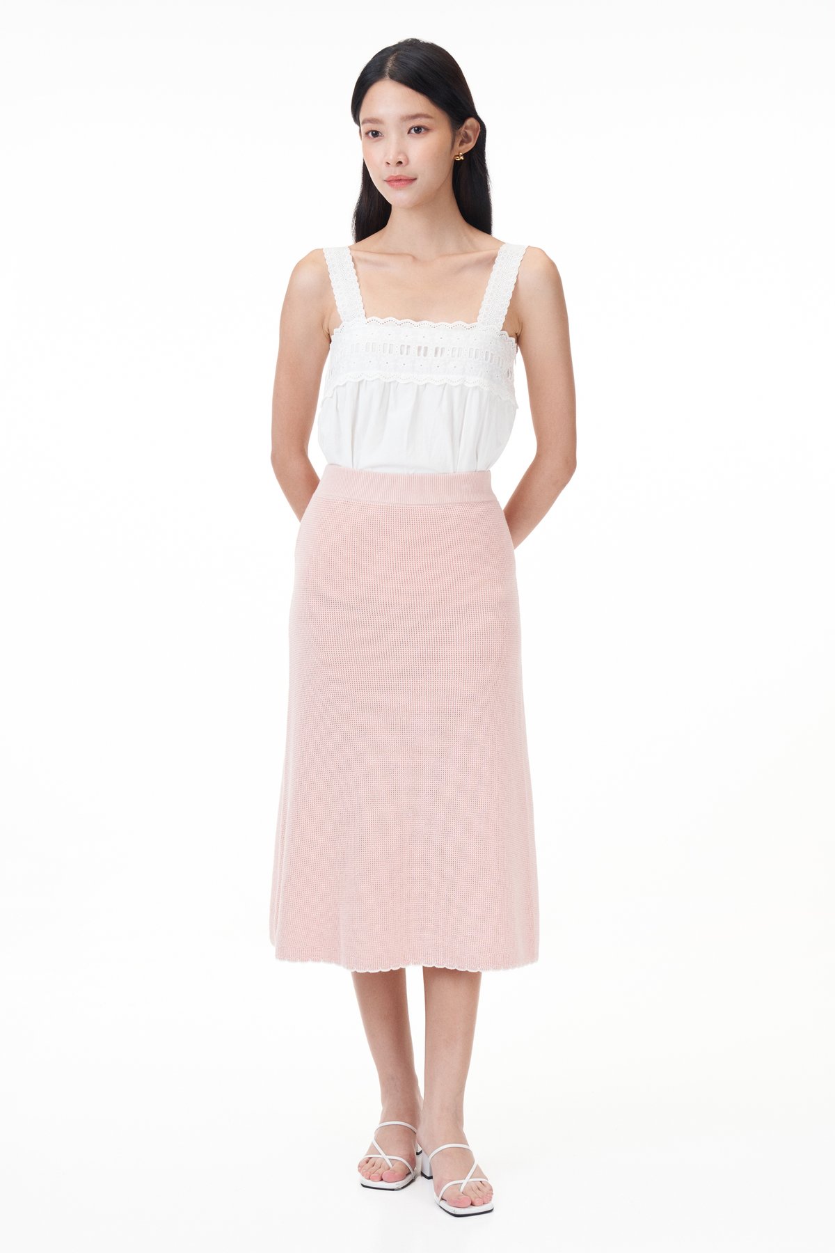 Zoe Scallop Trim Knit Skirt