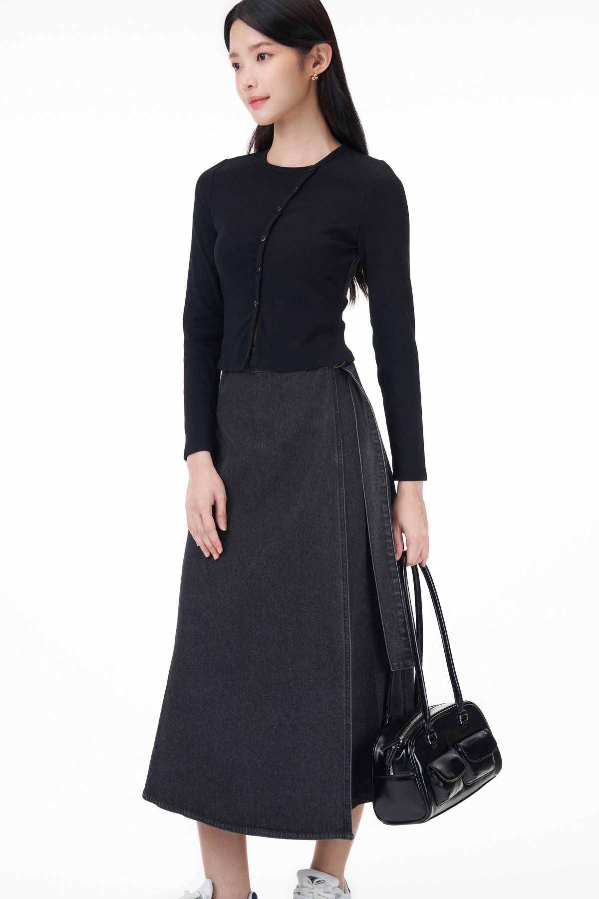Bren Asymmetrical Button Top