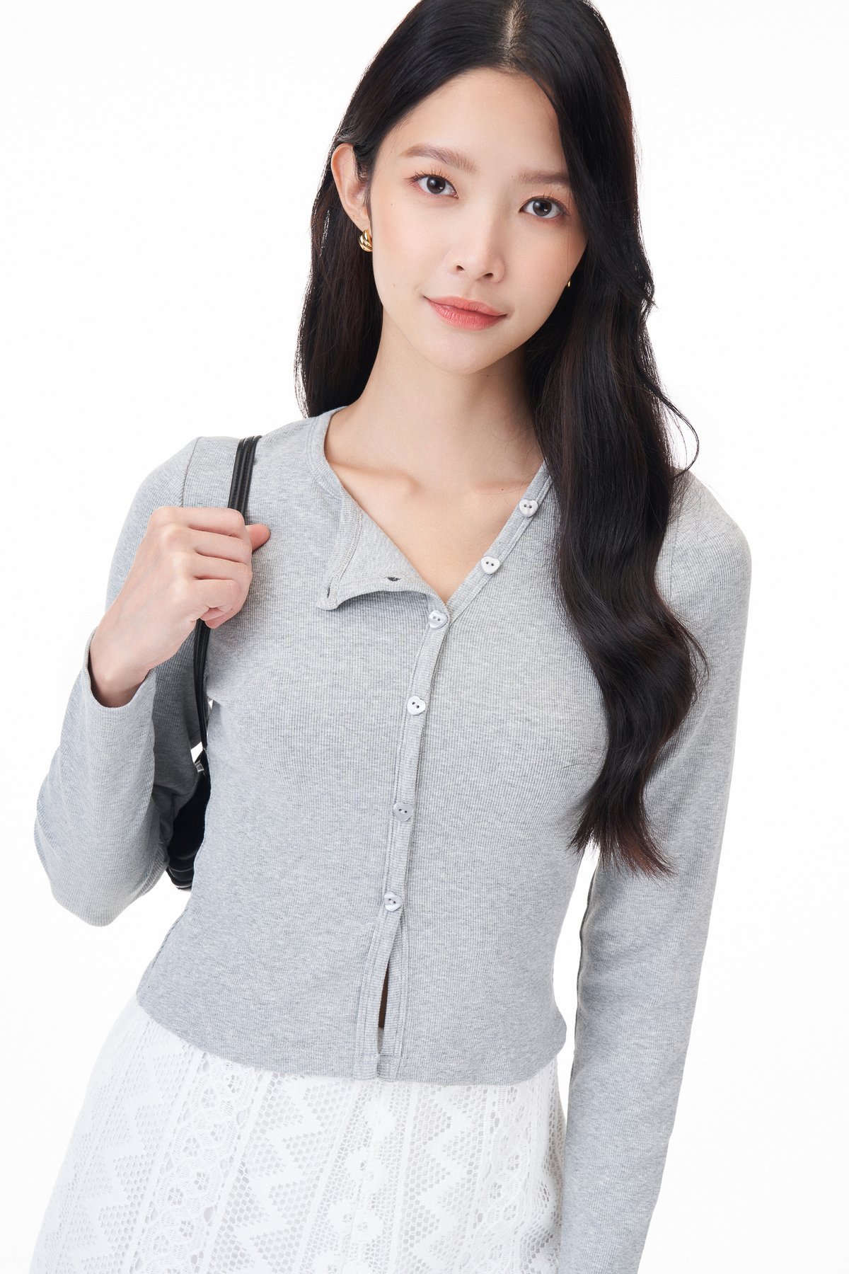 Bren Asymmetrical Button Top