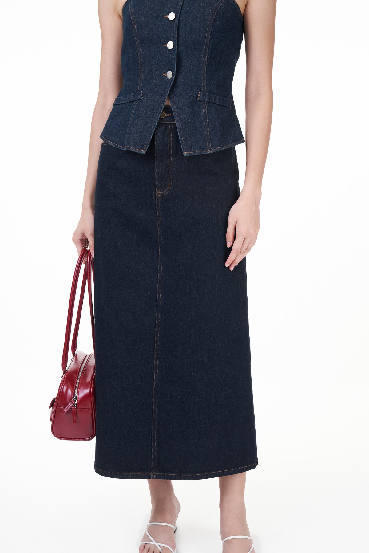 Cassan Denim Halter Top