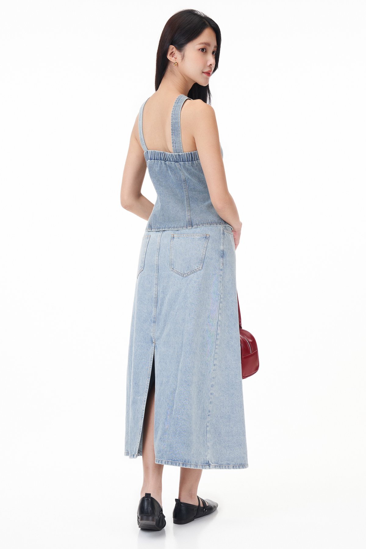 Rey Button Denim Skirt