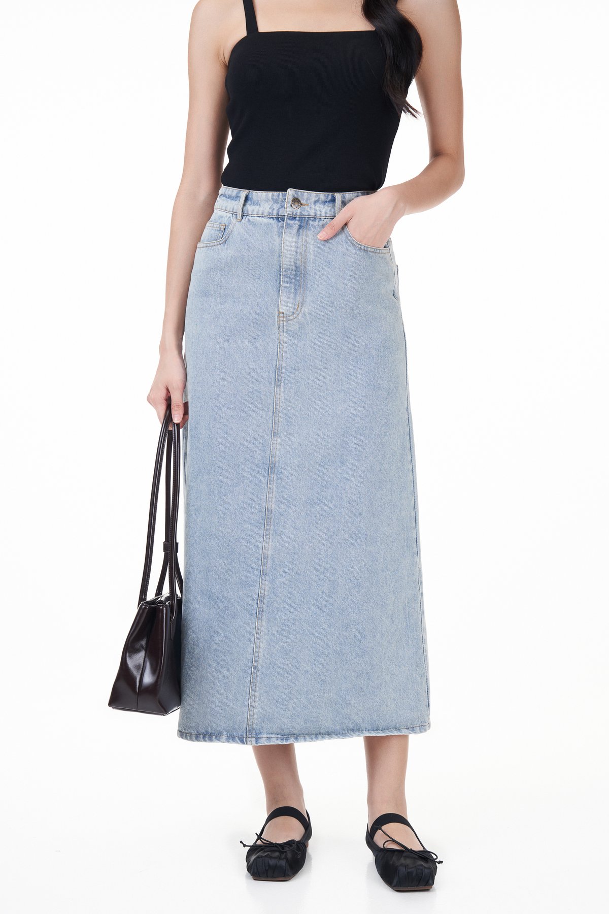 Rey Button Denim Skirt